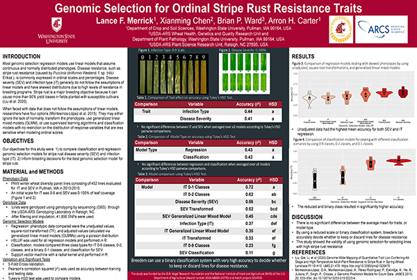 Genomic Selection for Ordinal Stripe Rust Resistance Traits